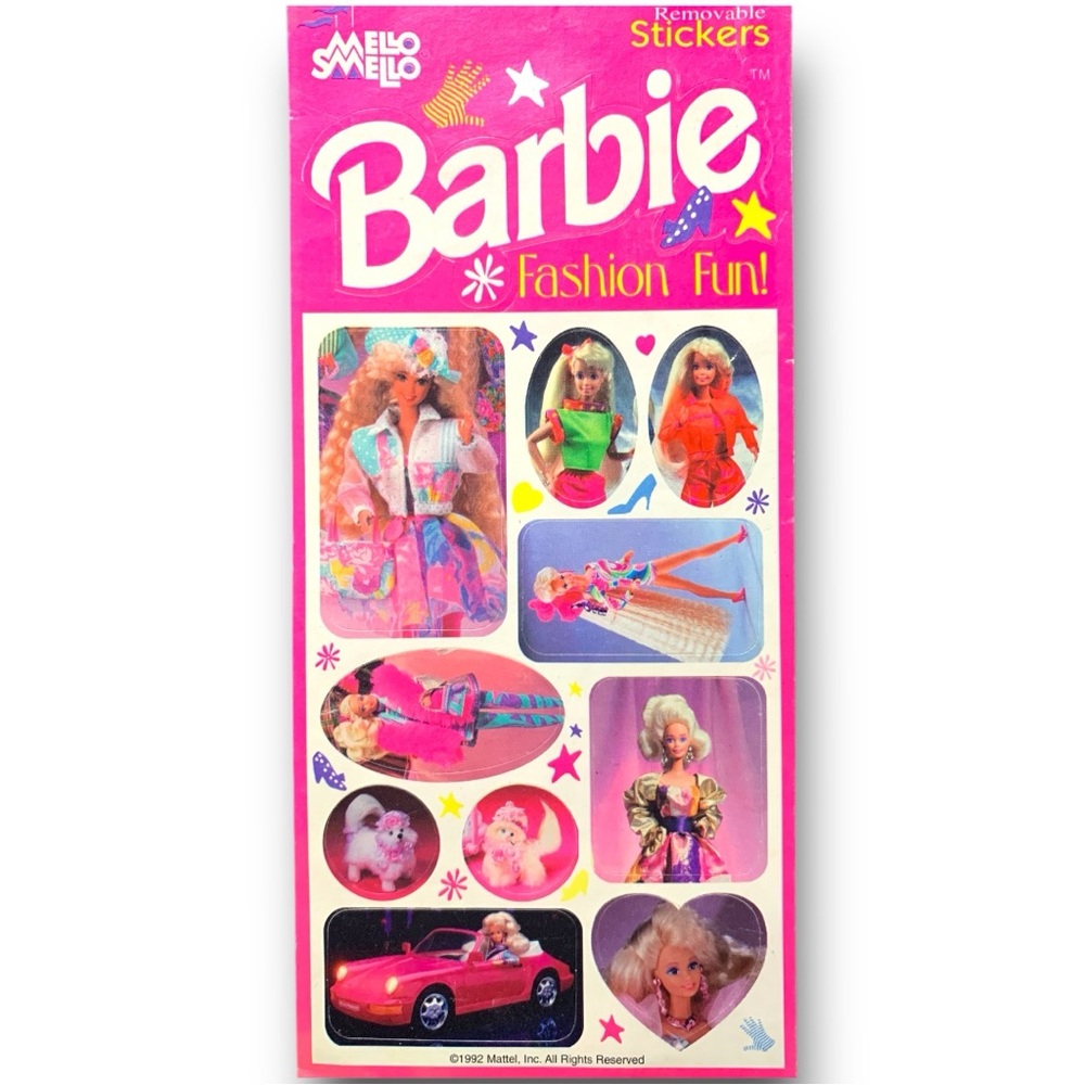 Vintage 90s Barbie Fashion Fun Stickers - Unused Deadstock- Mello Smello/ Mattel